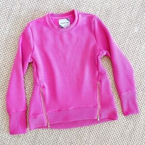 ADDISON BAY Women's The Everyday Crewneck Hot Pink Ribbed XS | Sold Out Online